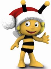 SHL27007 - Figurine de l'univers MAYA L'ABEILLE - Maya avec bonnet de Noël