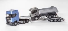 EMEK30614 - Camion bleu avec porte-engin 3 essieux et SCANIA G500 6x4 – SCANIA S 6x4