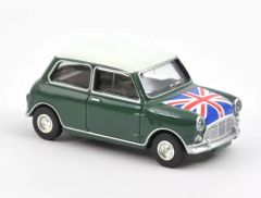 NOREV310524 - Voiture de 1964 couleur verte avec drapeau sur le capot - MINI COOPER S