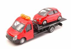 BUR31402 - FIAT 500 avec camion de dépannage de couleur rouge