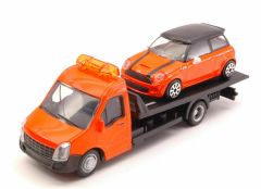 BUR31405 - Mini Cooper S avec camion de dépannage de couleur orange