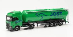 Camion avec semi remorque silo 3 essieux JOST GROUP – IVECO S-WAY GNL 4x2