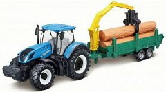 Tracteur de 10 cm – NEW HOLLAND T7.315 avec remorque forestière