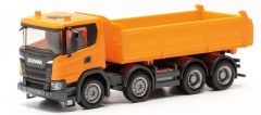 HER316996 - Camion porteur benne de couleur orange – SCANIA XT17 8x4