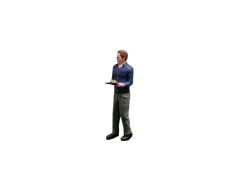 ATLAN32007_BLEU - Figurine avec chemise de couleur bleue - Chef d'atelier
