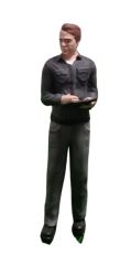 ATLAN32007_GRISF - Figurine avec chemise de couleur grise foncé – Chef d'atelier