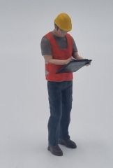 ATLAN32043 - Figurine avec bloc note - Homme chantier