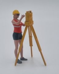 ATLAN32044 - Figurine avec trépied et laser - Femme chantier