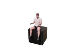 ATLAN32097_BLANC - Figurine en short et t-shirt blanc - Chauffeur
