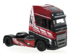 BUR32203 - Camion solo de couleur rouge noir et grise - VOLVO FH16 Globetrotter  750 XXL 4x2