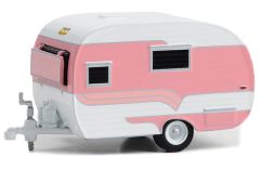 GREEN34140-A - Caravane de couleur rose et blanche sous blister de la série HITCHED HOMES – Catolac Deville 1958