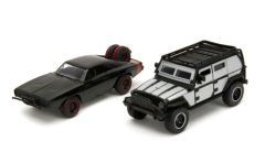 JAD34252 - Voiture de couleur grise et noire - Fast and Furious - JEEP Wrangler et DODGE Charger Off-Road