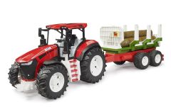BRU3453 - Tracteur avec remorque forestiere de couleur rouge - ROADMAX