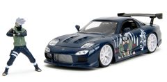 JAD35349 - Voiture de la série NARUTO avec figurine KAKASHI - MAZDA RX-7 W de 1993 couleur Bleu
