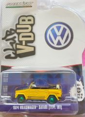 GREEN36070-CVERT - Voiture avec jantes vertes sous blister de la série CLUB VEE-DUB - VOLKSWAGEN Safari Type 181 de 1974