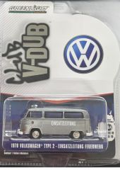 GREEN36100-C_GRIS - Voiture sous blister de la série CLUB V-DUB – VW Type 2 gris – Pompiers d'Allemagne