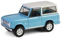 GREEN37320-A - Voiture sous blister de la série BARRETT JACKSON - FORD Bronco Custom SUV couleur bleu de 1966