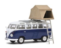 SCH3778 - Van de couleur blanc et bleu – VW T1B Samba avec tente