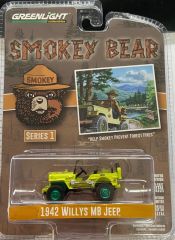 GREEN38020-AVERT - Voiture avec jantes vertes sous blister de la série SMOKEY BEAR - JEEP Willys MB de 1942