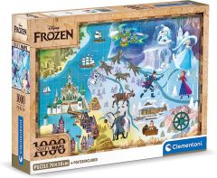 CLE39784 - Puzzle avec poster Disney maps La reine des neiges – 1000 pièces