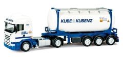 HER302432 - Camion avec remorque porte container SCANIA R09 de l'entreprise KUBE & KUBENZ