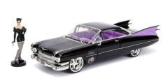 JAD30458 - Voiture de 1959 avec figurine Cat Woman – CADILLAC deville coupé de couleur Noire