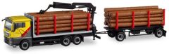 HER311489 - Camion porteur avec remorque et grumes MENGEL HOLZTRANSPORTE - MAN TGX XL Euro 6 6x2