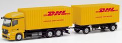 HER311809 - Camion porteur avec remorque porte container DHL - MERCEDES Actros porteur 6x4