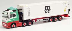 HER312615 - Camion porte container et container MSC – VOLVO FH GL. XL  6X4 ENGER Transport