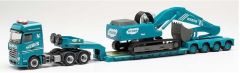 HER313001 - Camion avec porte engins et pelle LIEBHERR R954 WEBER – MERCEDES Arocs 6x4