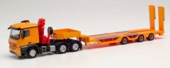HER313933 - Camion avec porte engins de couleur orange - MERCEDES Arocs 6x4
