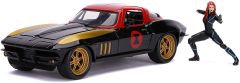 JAD31749 - Voiture avec figurine Black Widow – Chevy Corvette de 1966