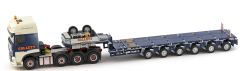 IMC32-0019 - Camion 8x4 DAF Euro 6 Space Cab et remorque NOOTEBOOM extensible 6 essieux aux couleurs transport Collet