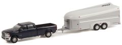 GREEN32240-D - Voiture sous blister de la série HITCH & TW – DODGE RAM 3500 2021 avec remorque