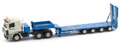 IMC33-0045 - Camion 6x4 SCANIA R143 et porte engins GOLHOFER 4 essieux aux couleurs transport BREUER
