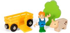BRIO33875 - Jouet contenant 4 Pièces – Fermière avec cochon