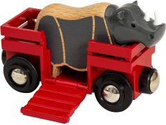 BRIO33968 - Jouet contenant 2 Pièces – Wagon avec rhinocéros