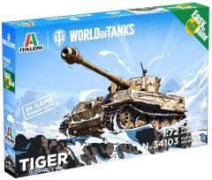 ITA34103 - Maquette WORLD OF TANKS à assembler et à peindre - Facile à construire – Char Pzkpfw. VI Tiger I World of Tanks