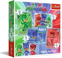 TRF34291 - 4 Puzzles de PjMASKS – 35 48 54 70 Pièces