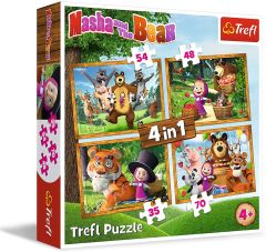 TRF34329 - 4 Puzzles Masha et Michka – 35 48 54 70 Pièces
