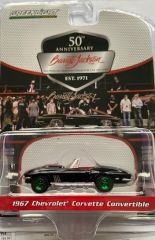 GREEN37240-AVERT - Voiture sous blister jantes verte- CHEVROLET Corvette Convertible 1967 BARRETT Jackson