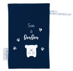 Sac à doudou fun couleur bleu marine de la gamme MON DOUDOU PLUS FORT QUE TOUT