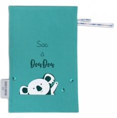 Sac à doudou fun couleur bleu de la gamme MON DOUDOU PLUS FORT QUE TOUT
