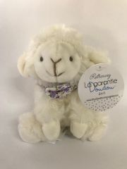 DC3817-03 - Doudou avec foulard violet fleuri de la gamme Agneau CHOUCHOU
