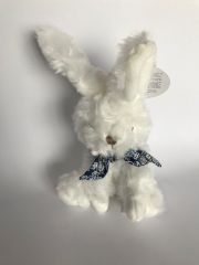 Doudou avec foulard bleu fleuri de la gamme LAPIN CHOUCHOU