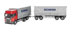 EMEK40905 - Camion porteur avec remorque bâchée - SCANIA CR20H 500 6x2 rouge