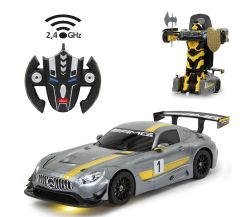 JAM410028 - Voiture télécommandé et transformable - MERCEDES-AMG GT3 couleur grise