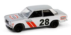 GREEN41165-C - Voiture sous blister de la série TEXACO - NISSAN Datsun 510 Widebody 1970 Argent TEXACO