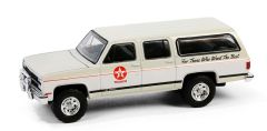 GREEN41165-E - Voiture sous blister de la série TEXACO - CHEVROLET Suburban 1990 beige TEXACO