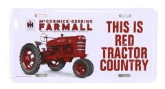 42068 - Plaque 30x15 cm de couleur blanche - IH Farmall M - This is Red Tractor Country